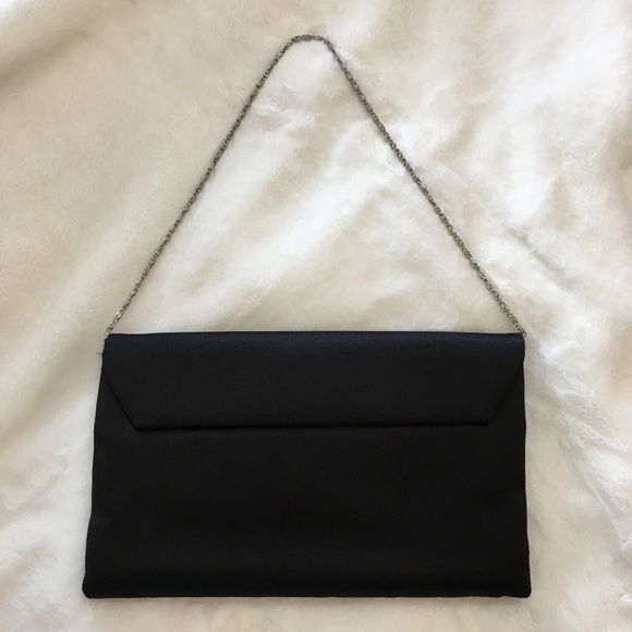 Black Bow Silky Sequined Evening Bag NWOT - Picture 2 of 6